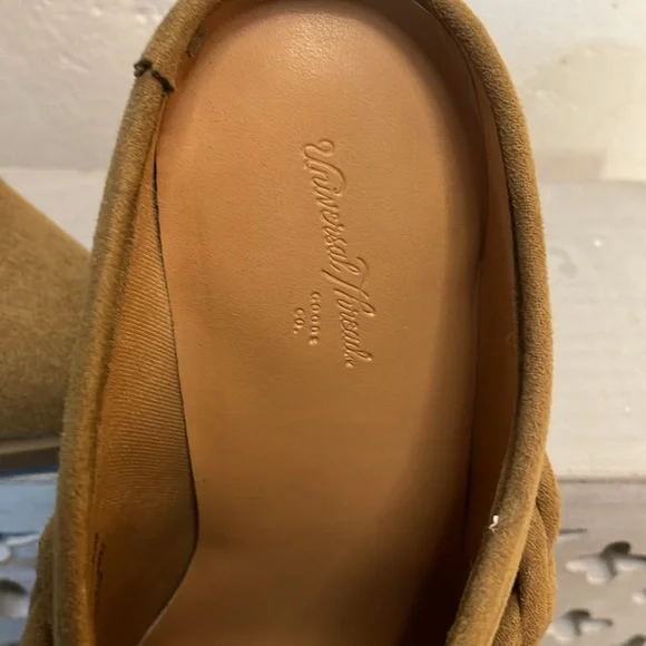 Universal Thread NEW Faux Suede Tan Mule Braided Accent 3 inch Heel #0204 - Picture 2 of 7